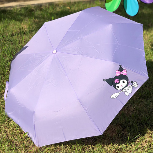 21000산리오 쿠로미 완자챠밍55(퍼플)3단 접이식 자동 우산